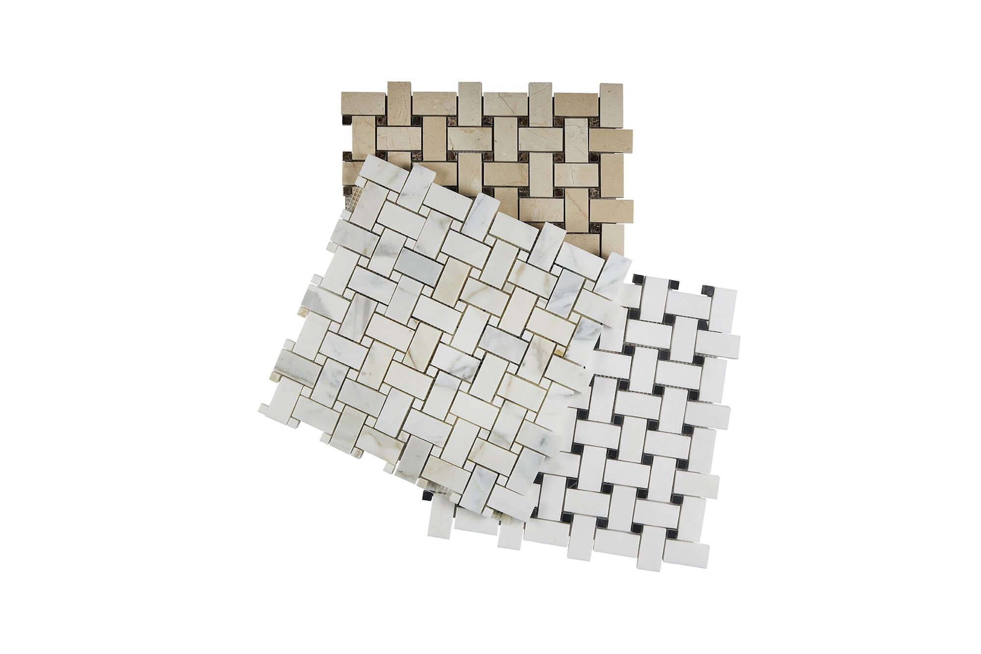 basketweave shape natural stone mosaic tile