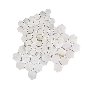 hexagon shaped natural stone mosaic tile