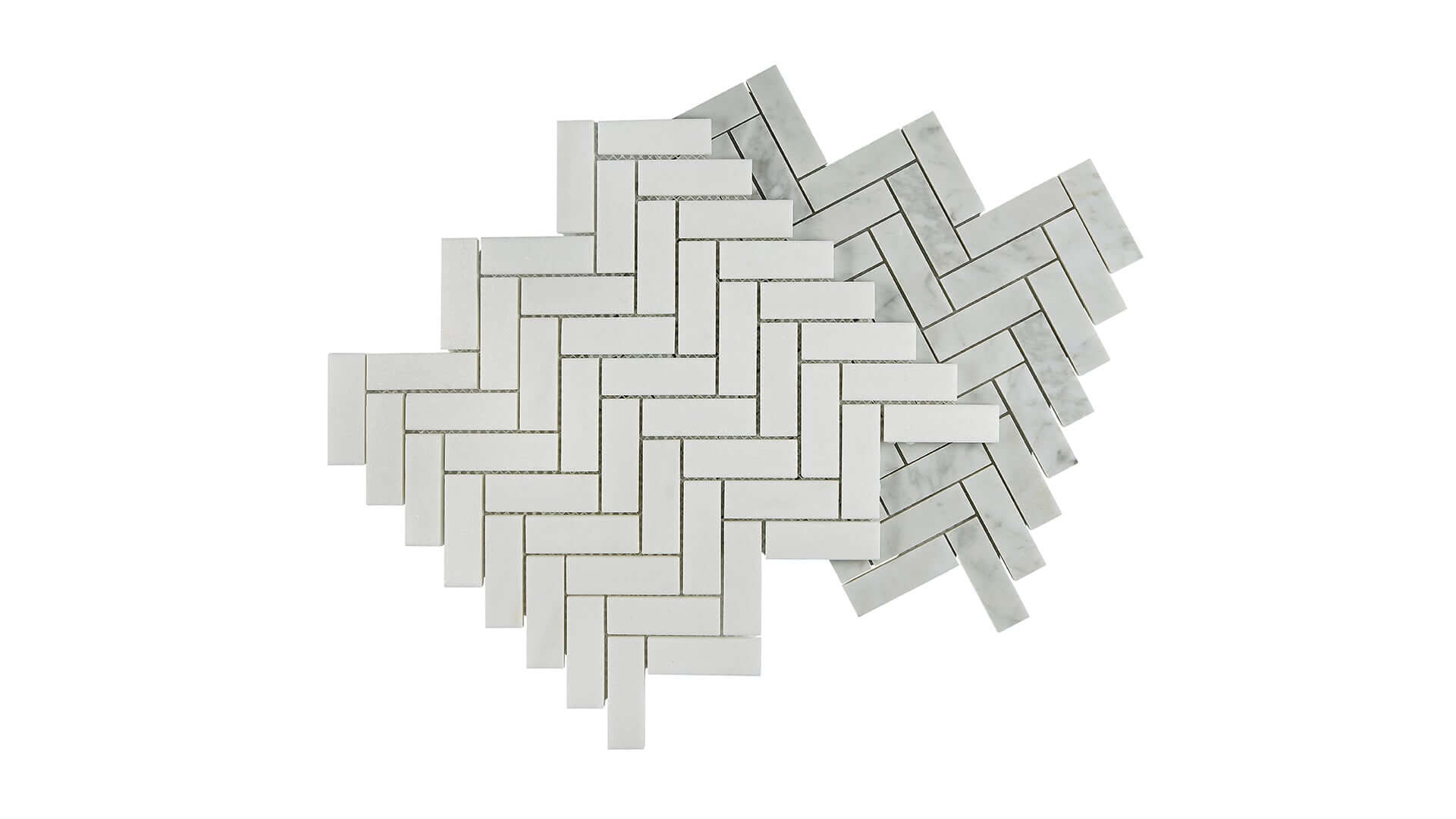 herringbone shaped mosaic tile