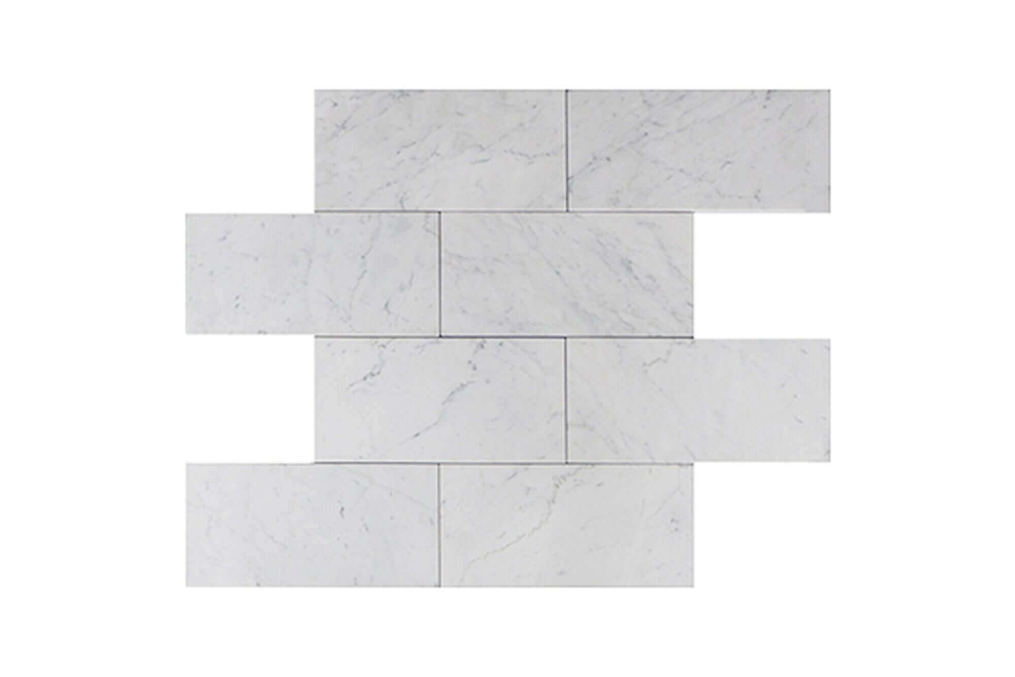 Bianco Carrara Marble Subway Tile 3 x 6 Honed