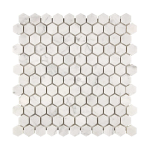 Bianco Carrara Marble Mosaic 1 Hexagon Honed
