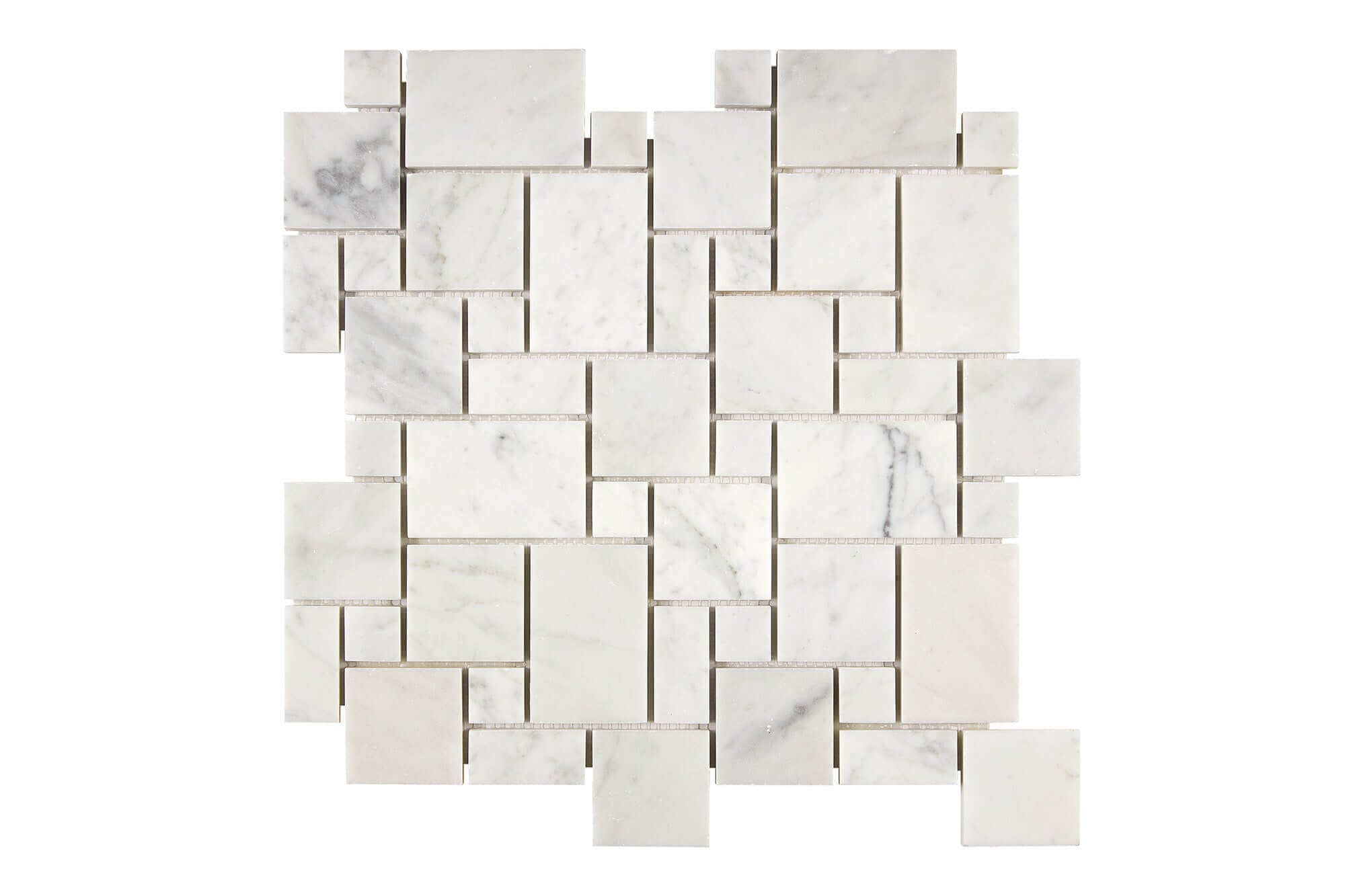 Bianco Carrara Marble Mosaic Mini Versailles Pattern Honed