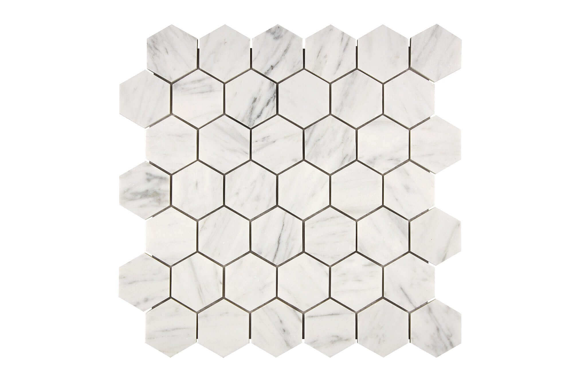 Bianco Carrara Marble Mosaic 2 Hexagon Honed
