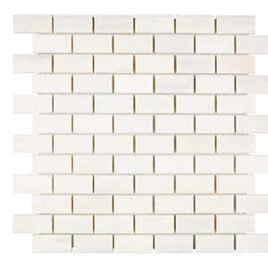 Bianco Dolomite Marble Mosaic 1 x 2 Brick Honed