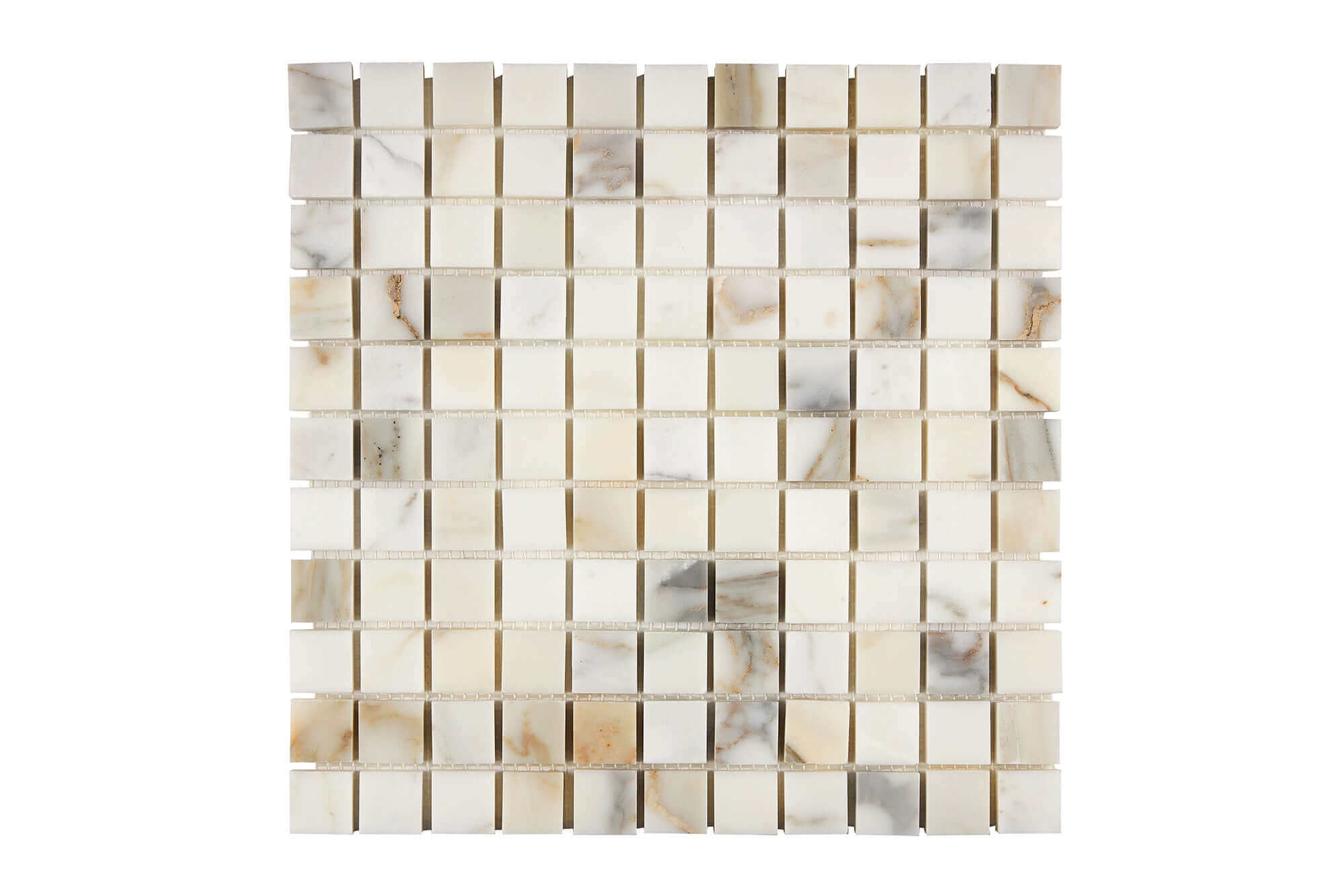 Calacatta Gold Marble Mosaic 1 x 1 Honed