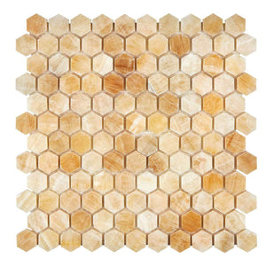 Honey Onyx Mosaic Hexagon 1 Polished