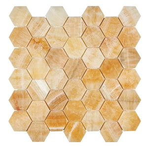 Honey Onyx Mosaic Hexagon 2 Polished
