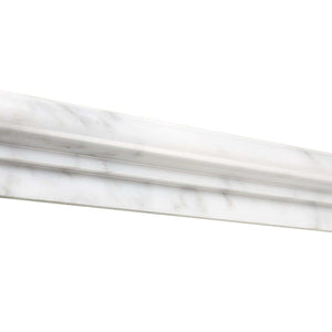 Oriental White Marble 2 x 12 Ogee Liner Single Step Honed