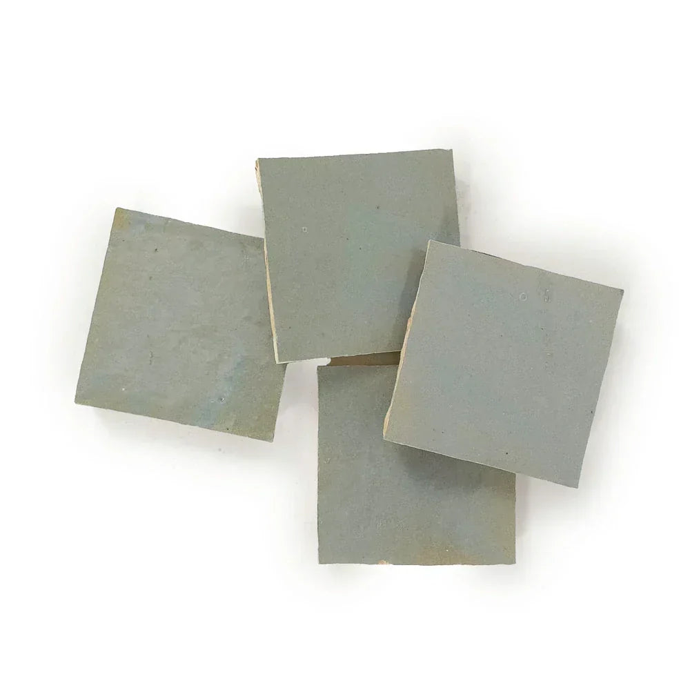 Pearl Smoke glossy zellige tile 4x4 with smoky neutral tone and handmade variation
