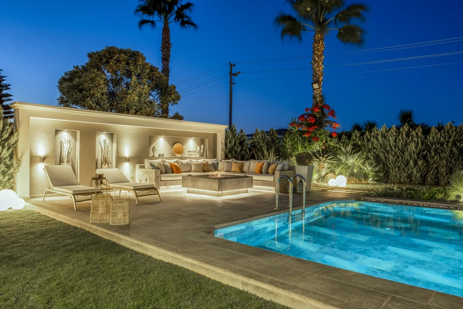 SeraPool porcelain pool and spa tile system shown in a design-build outdoor pool setting for ArtePierre.