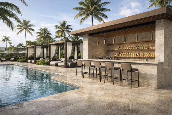 Pool and outdoor tile collection for waterlines, spas, wet areas, patios, and exterior settings with performance-focused tile options.