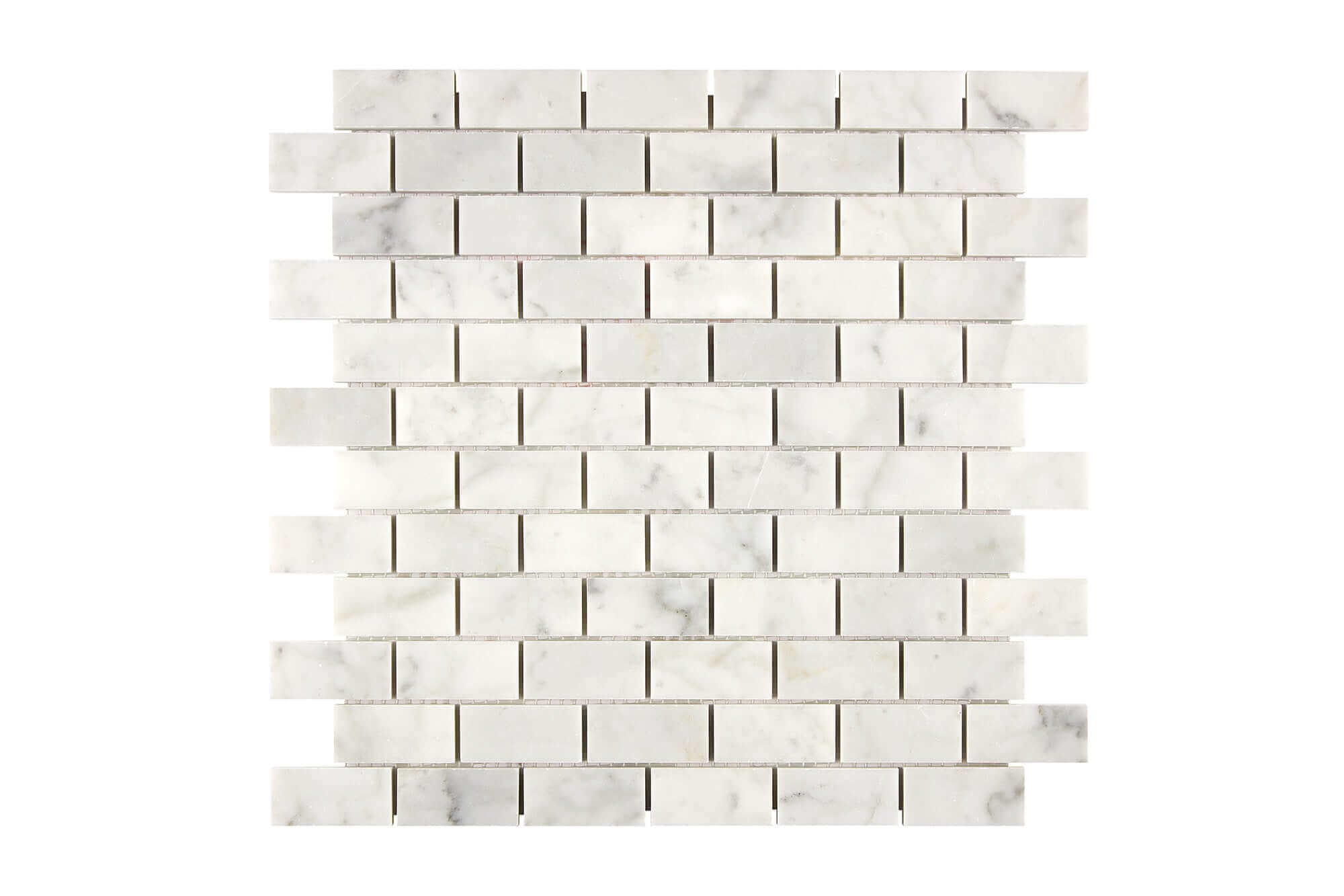 Bianco Carrara Marble Mosaic 1 x 2 Brick Polished