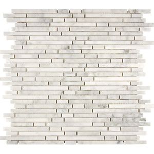 Bianco Carrara Marble Mosaic Bamboo Single Color Polished