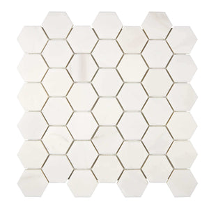 Bianco Dolomite Marble Mosaic 2 Hexagon Honed