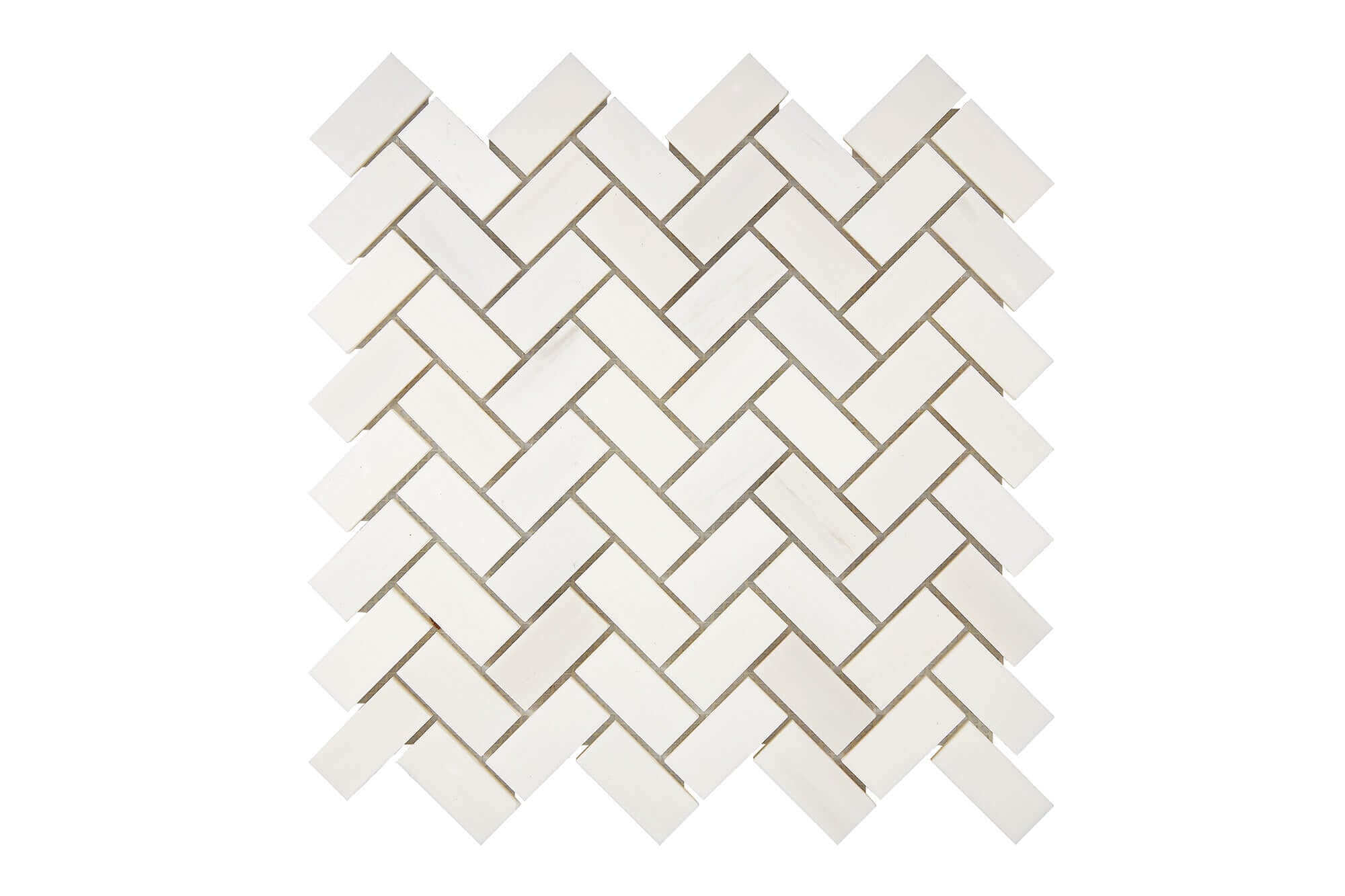 Bianco Dolomite Marble Mosaic 1 x 2 Herringbone Honed