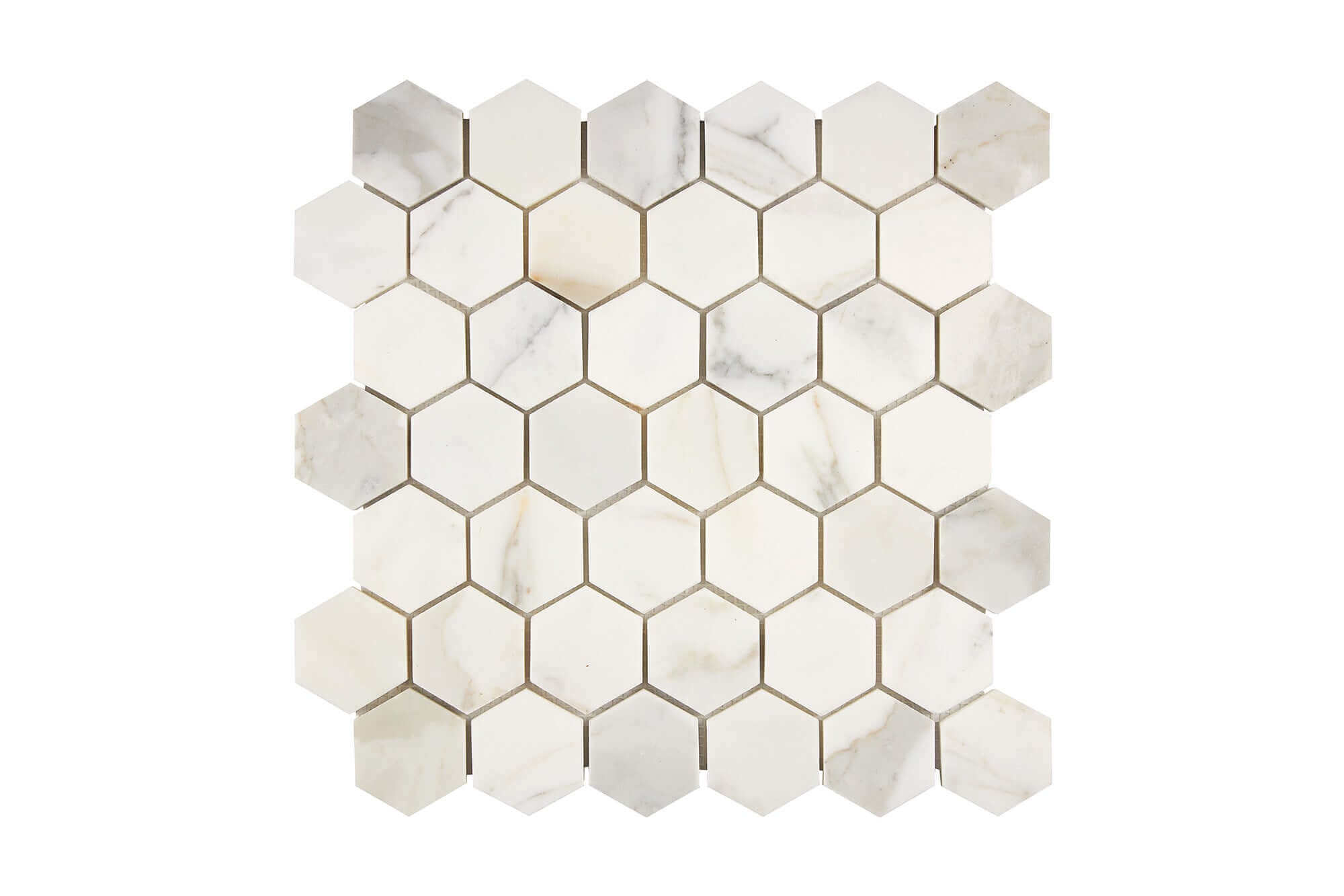 Calacatta Gold Marble Mosaic 2 Hexagon Polished