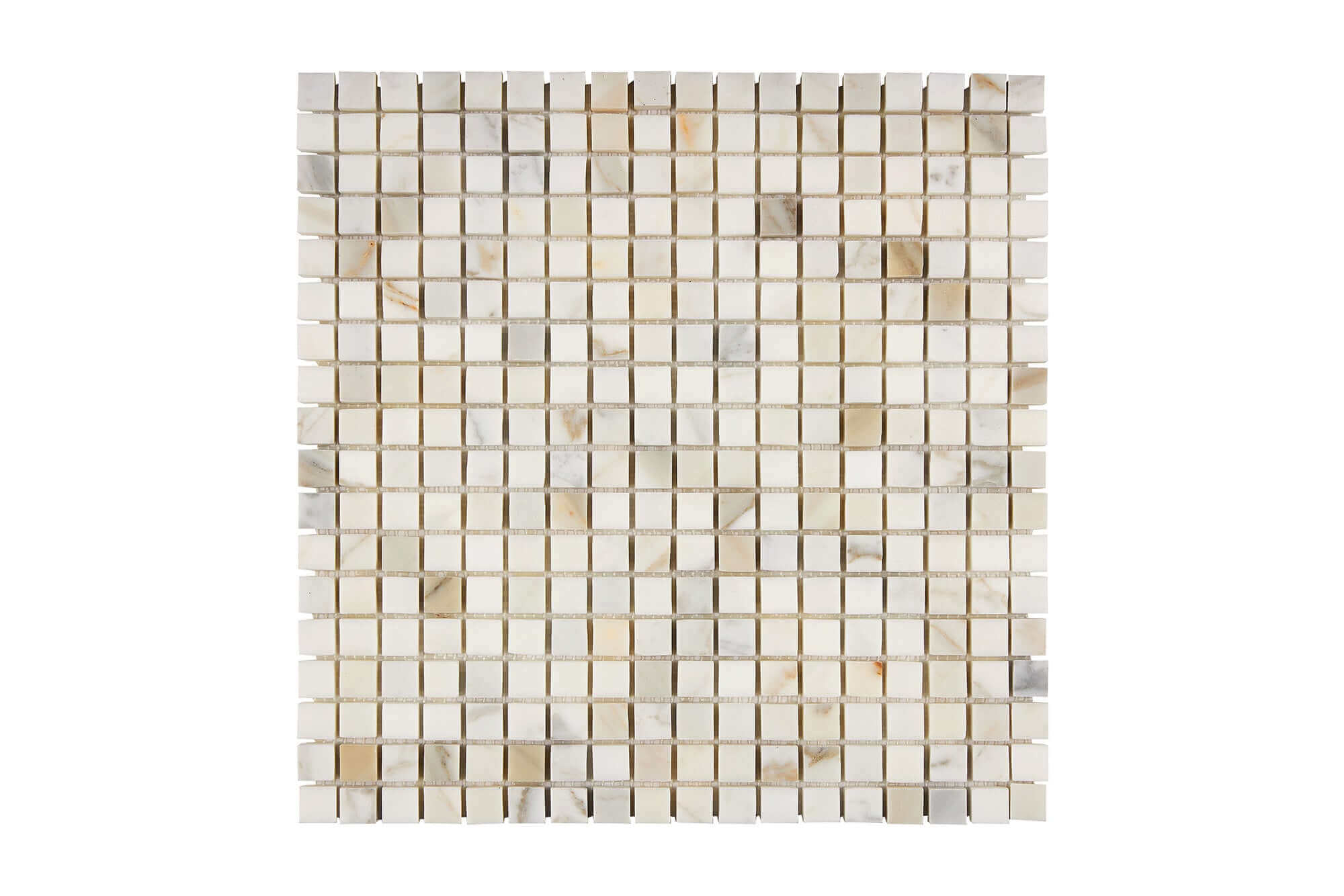 Calacatta Gold Marble Mosaic 5/8 x 5/8 Honed