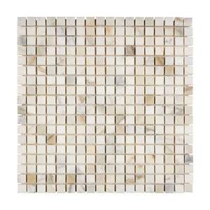 Calacatta Gold Marble Mosaic 5/8 x 5/8 Honed