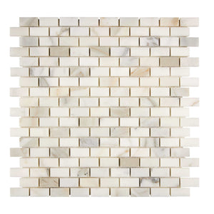 Calacatta Gold Marble Mosaic Mini Brick Honed