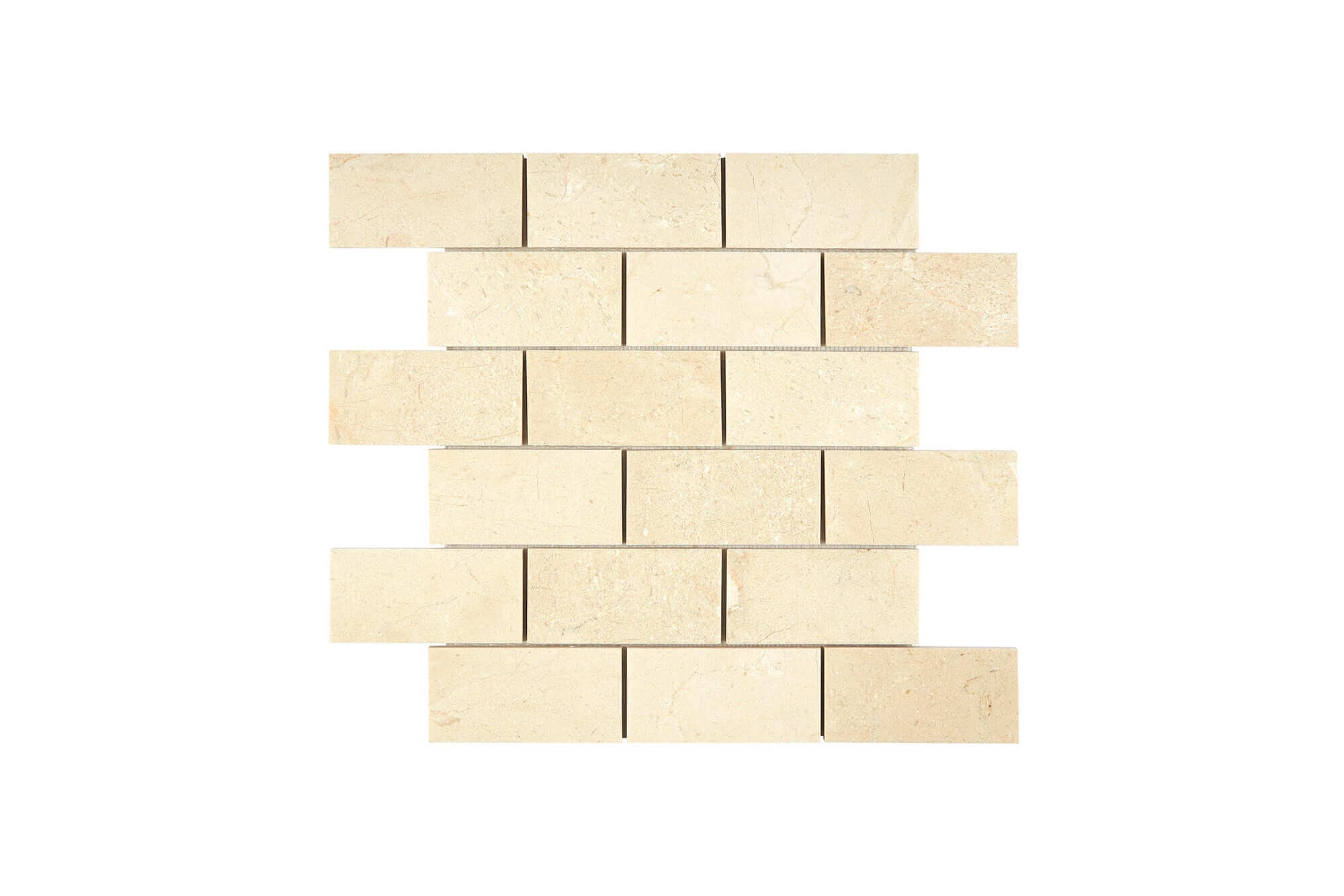 Crema Marfil Marble Mosaic 2 x 4 Brick Honed