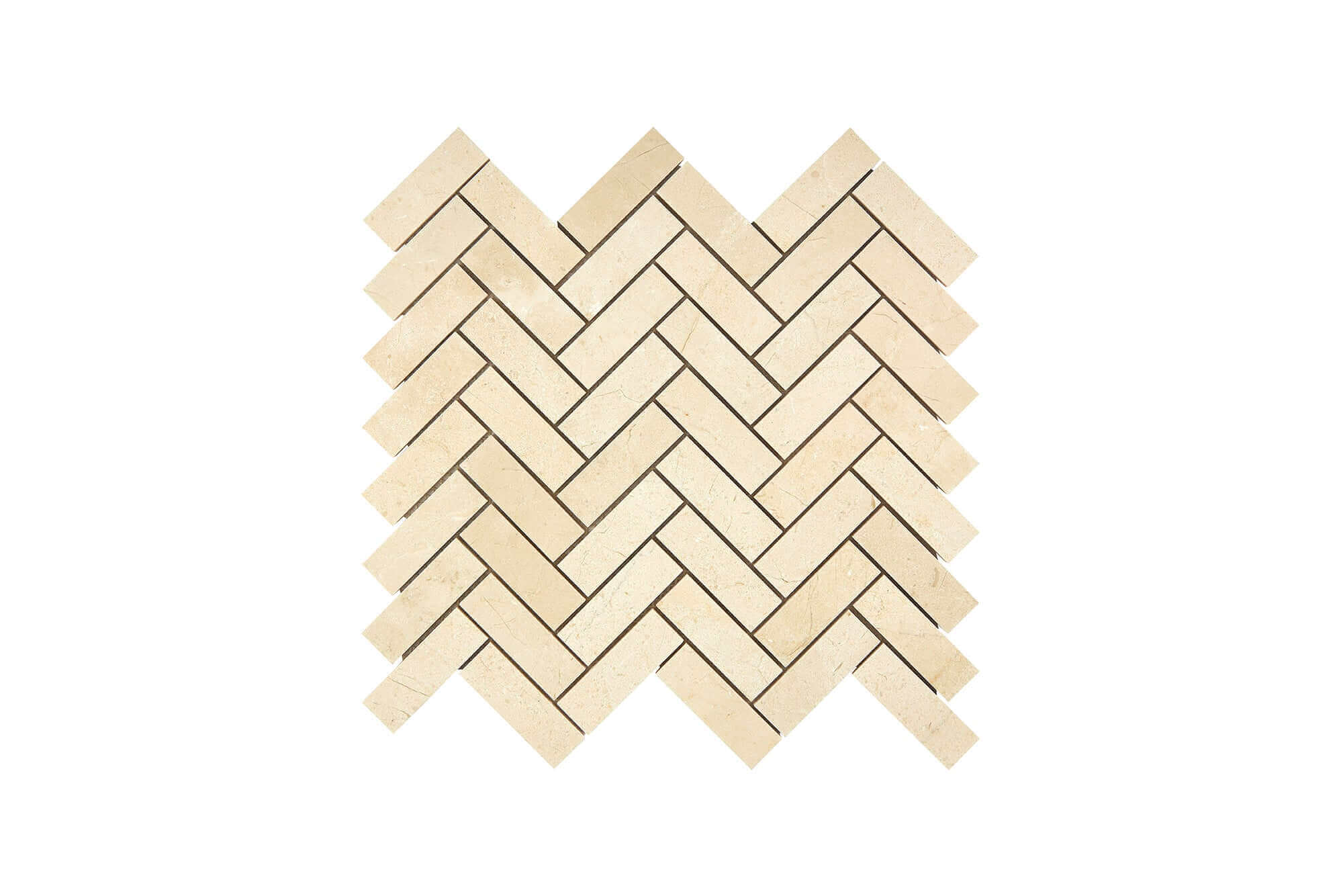 Crema Marfil Marble Mosaic 1 x 3 Herringbone Honed