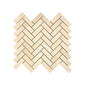 Crema Marfil Marble Mosaic 1 x 3 Herringbone Honed