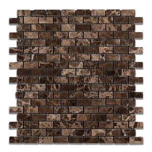 Emperador Dark Marble Mosaic 5/8 x 1 1/4 Mini Brick Polished