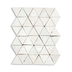 Facet Triangle zellige mosaic glossy handmade terracotta triangle mosaic sheet, studio view