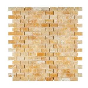 Honey Onyx Mosaic Mini Brick 5/8 x 1 1/4 Polished