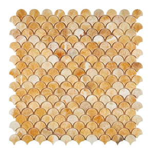 Honey Onyx Mosaic Fan Polished