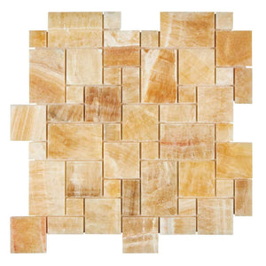 Honey Onyx Mosaic Mini Versailles Pattern Polished