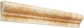 Opalus Honey onyx chair rail liner trim polished, studio image showing a molded chair-rail profile with warm honey-gold translucency and natural veining for decorative borders and wall transitions.