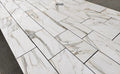 Calacatta Gold Italian Marble-12x24 patterned tiles on a floor