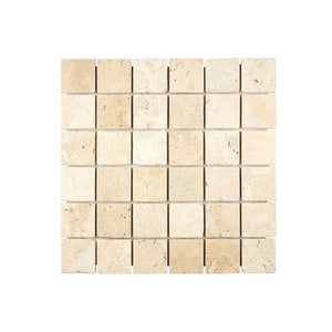 Ivory Travertine Mosaic 2 x 2 Tumbled