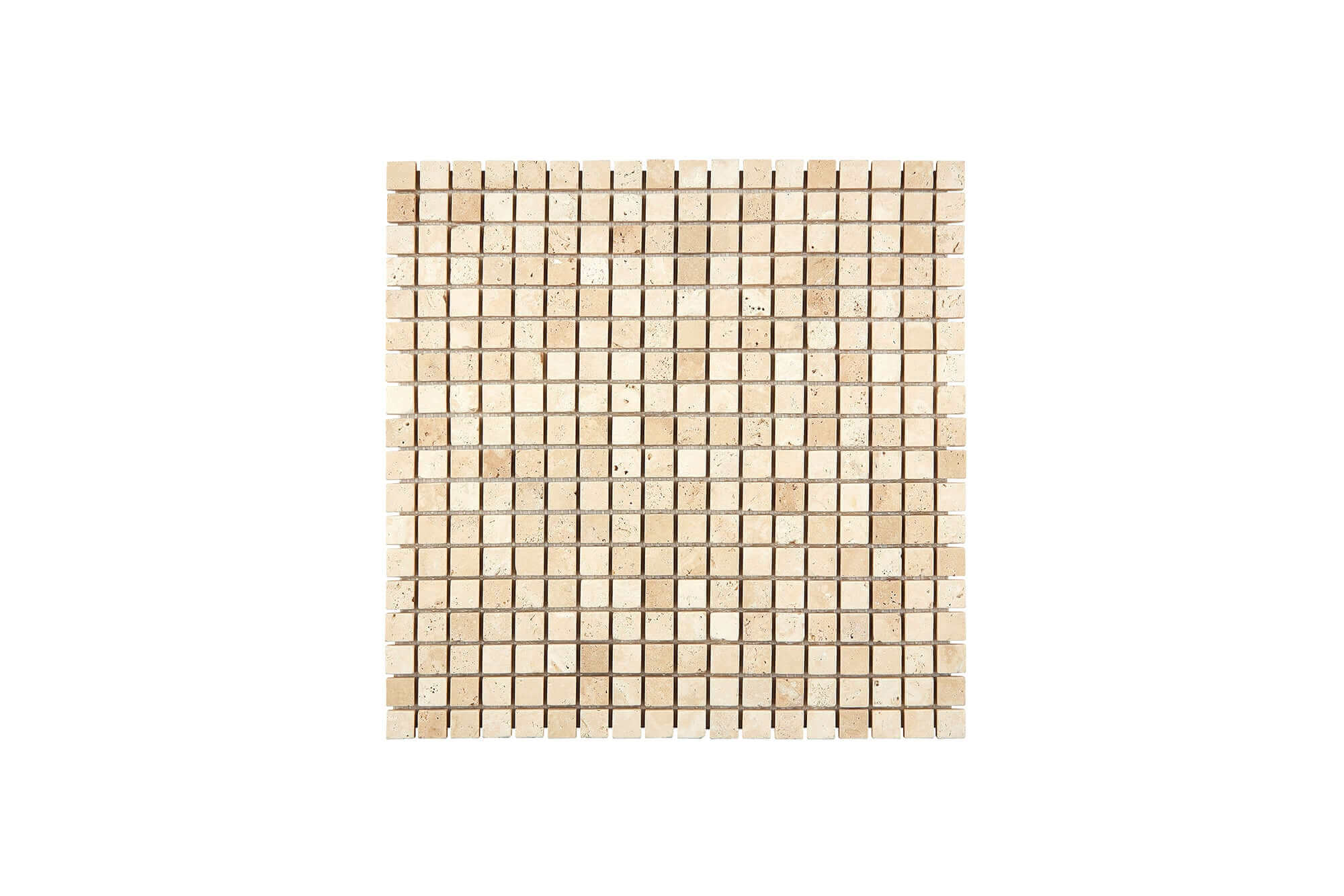 Ivory Travertine Mosaic 5/8 x 5/8 Honed