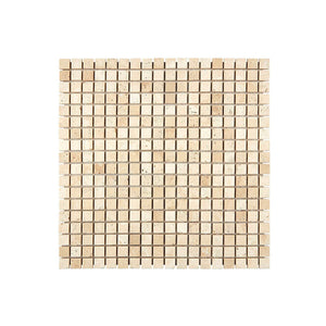 Ivory Travertine Mosaic 5/8 x 5/8 Honed