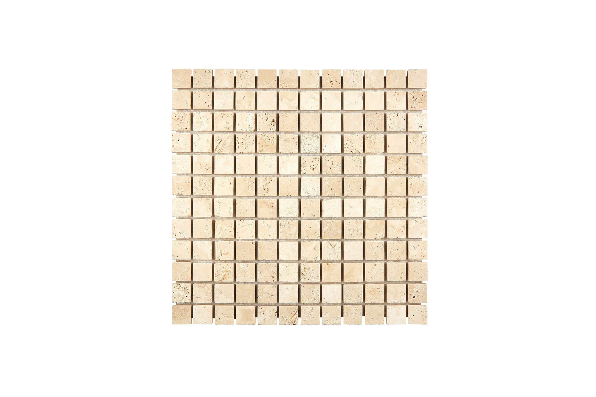 Ivory Travertine Mosaic 1 x 1 Tumbled