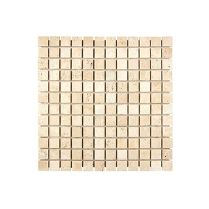 Ivory Travertine Mosaic 1 x 1 Tumbled