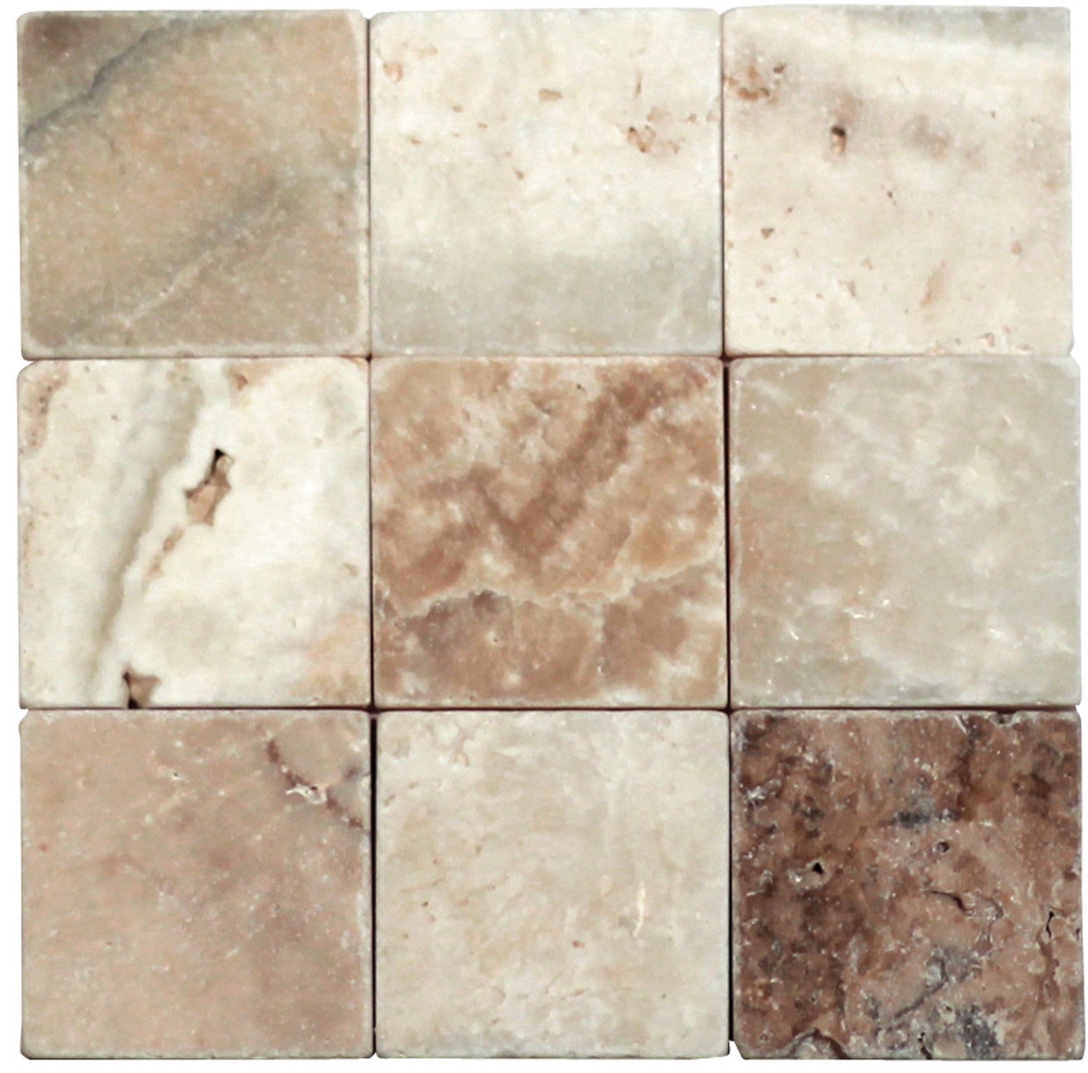 Latravonya Travertine Onyx Subway Tile 4 x 4 Tumbled