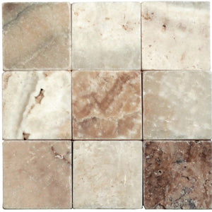 Latravonya Travertine Onyx Subway Tile 4 x 4 Tumbled