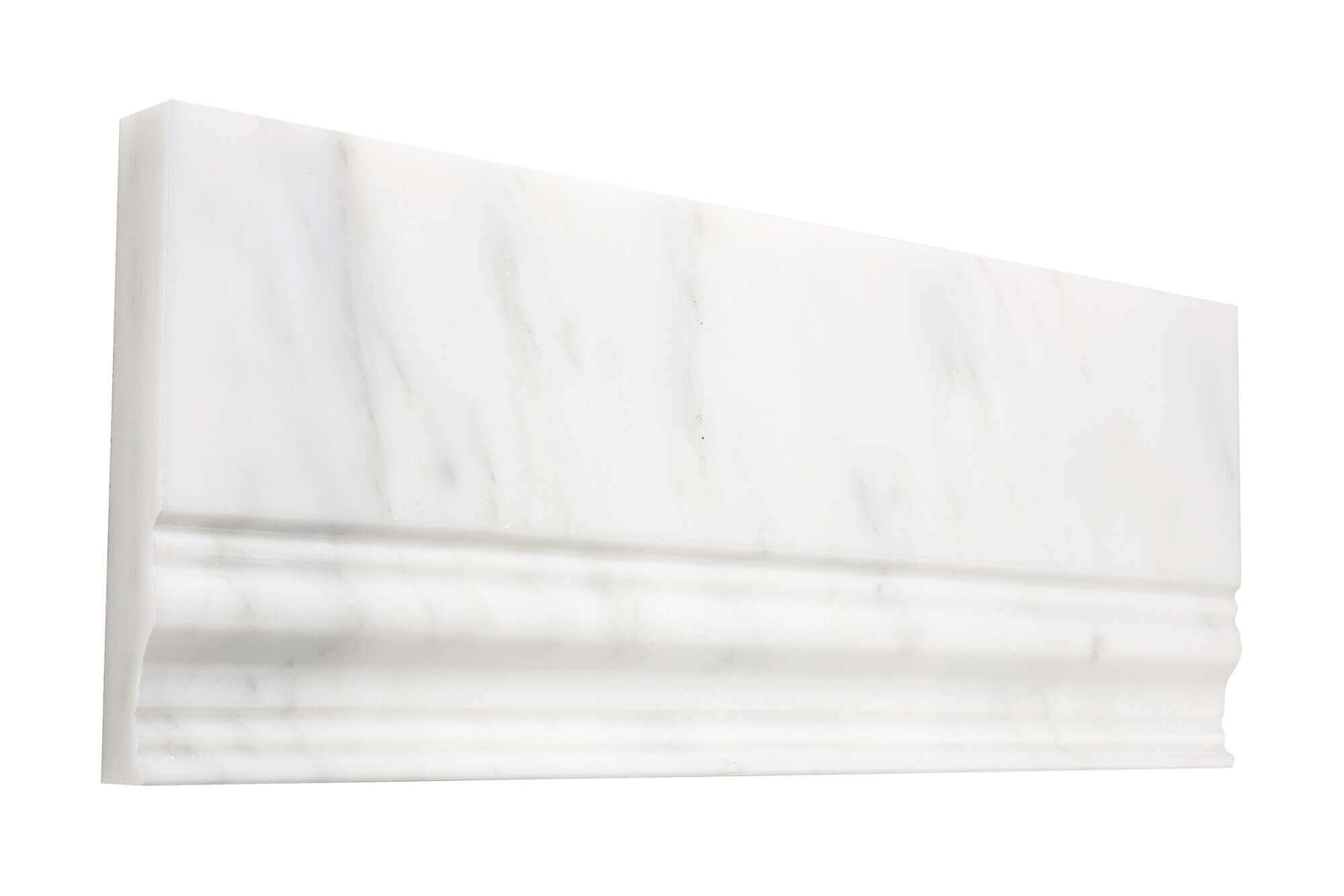 Oriental White Marble 4 3/4 x 12 Base Board Honed