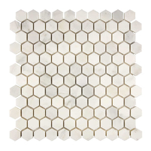 Oriental White Marble Mosaic 1 Hexagon Honed