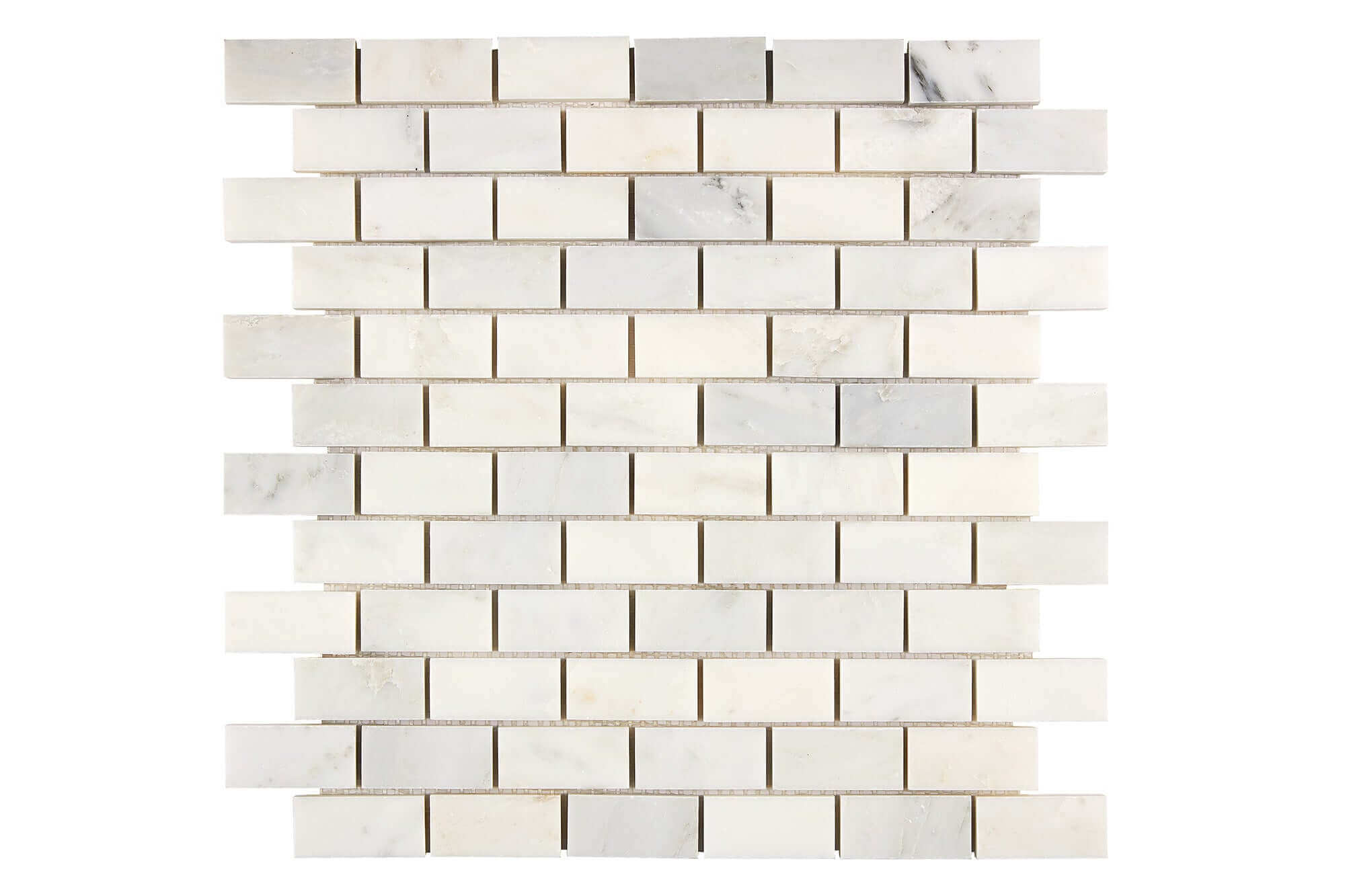 Oriental White Marble Mosaic 1 x 2 Brick Polished