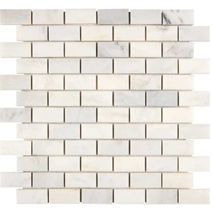 Oriental White Marble Mosaic 1 x 2 Brick Polished