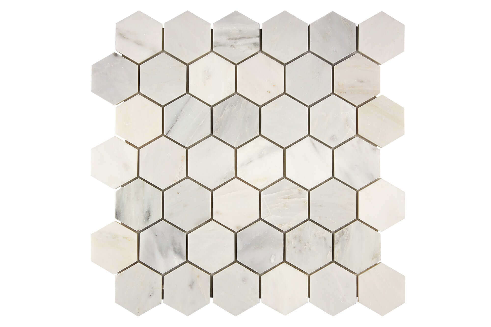 Oriental White Marble Mosaic 2 Hexagon Honed