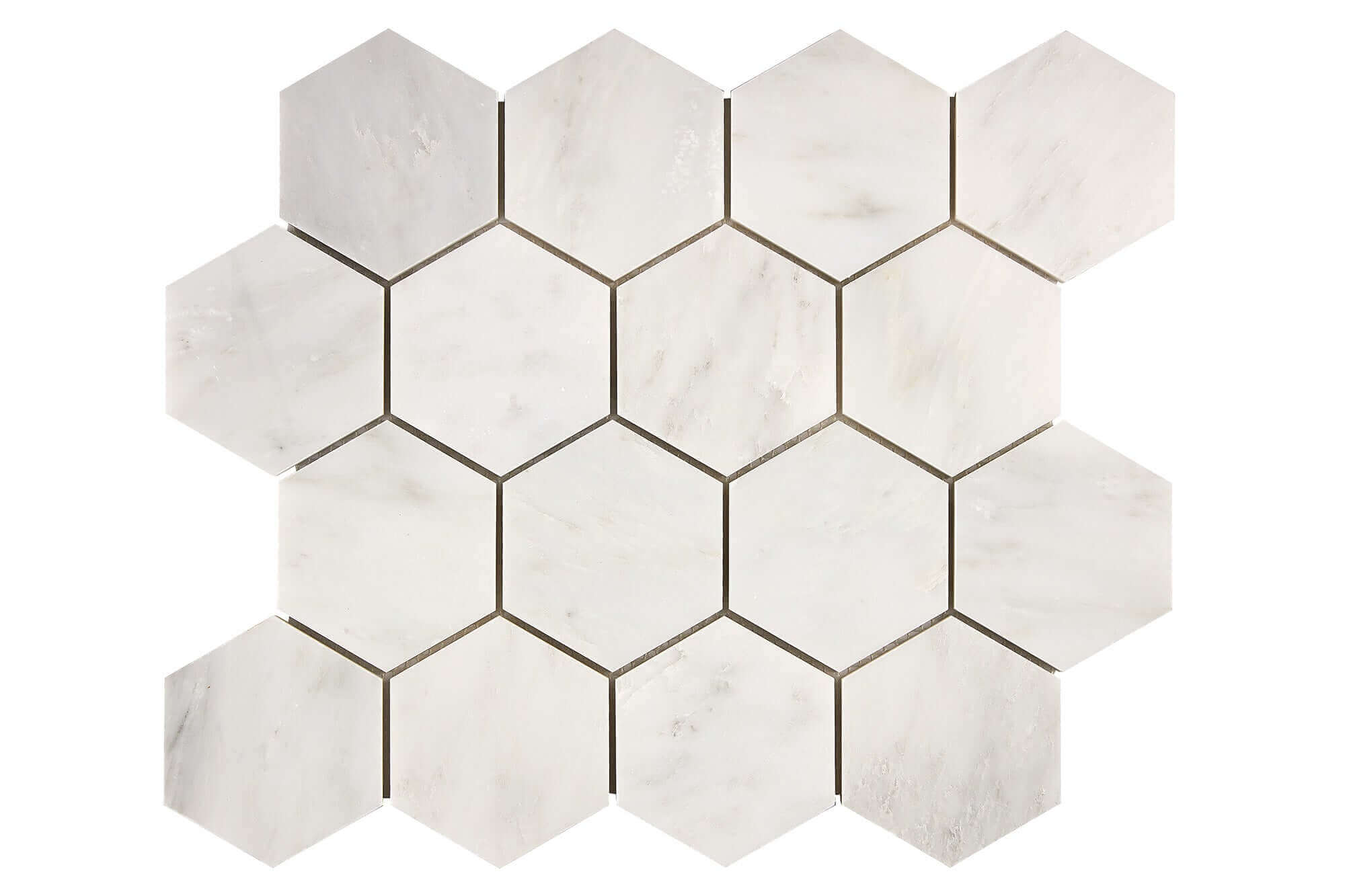 Oriental White Marble Mosaic 3 Hexagon Honed