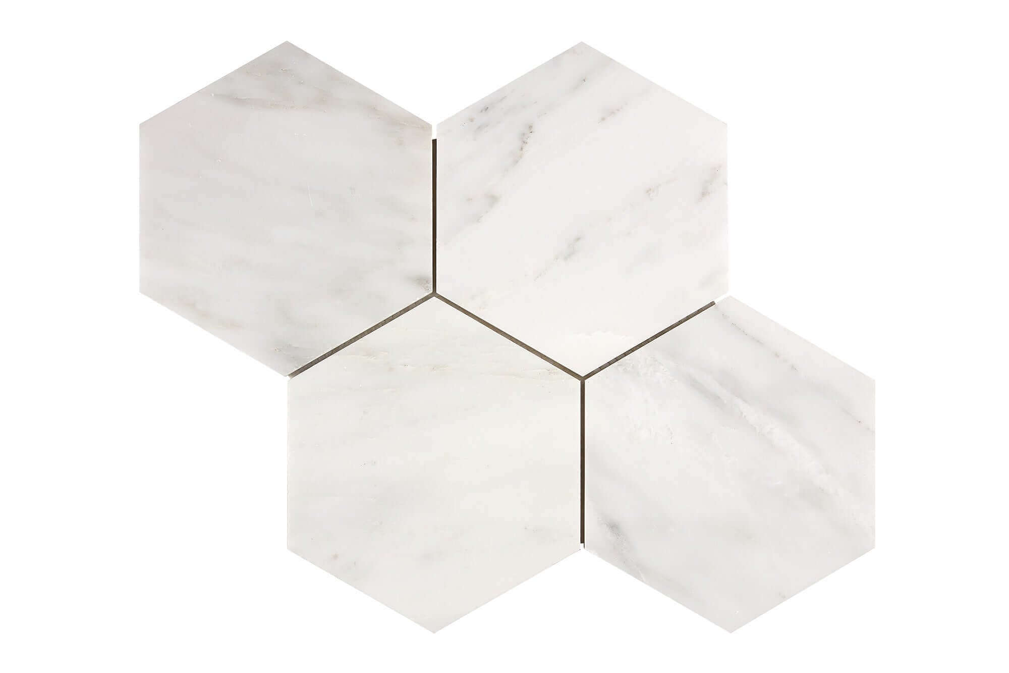 Oriental White Marble Mosaic 5 Hexagon Honed