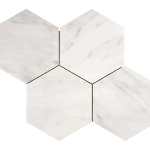 Oriental White Marble Mosaic 5 Hexagon Honed