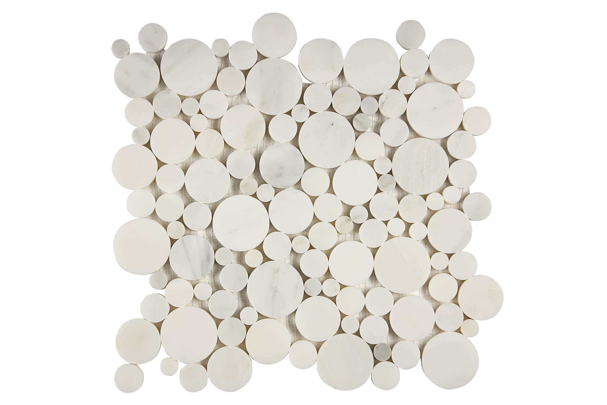 Oriental White Marble Mosaic Bubbles Honed