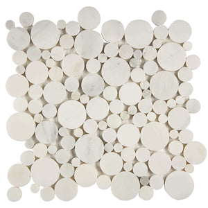 Oriental White Marble Mosaic Bubbles Honed